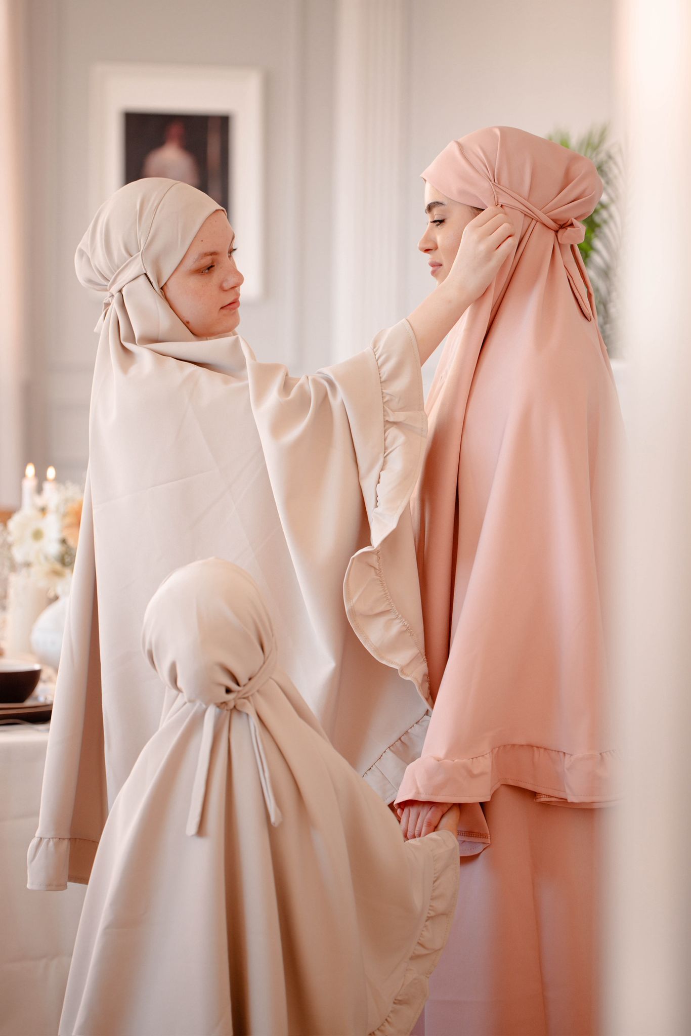 طقم صلاة نسائي-لون زهري