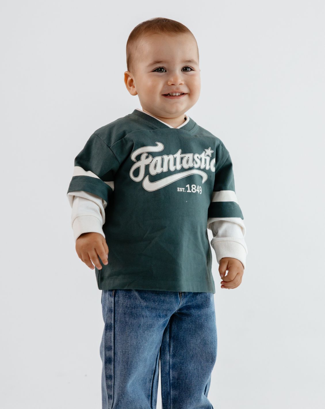 חליפת פוטבול שרוול על שרוול בייבי