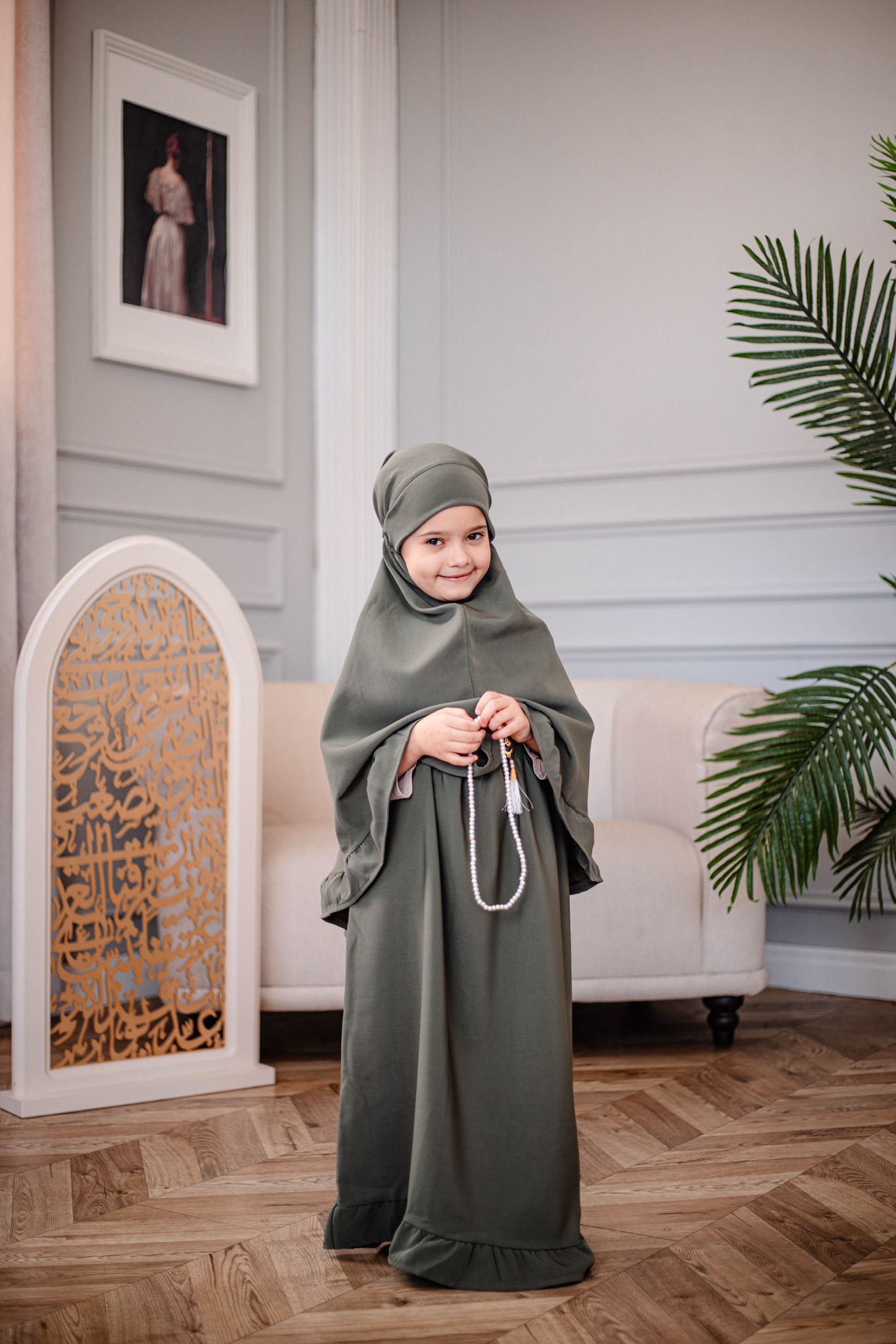 طقم صلاة اطفال -لون زيتي