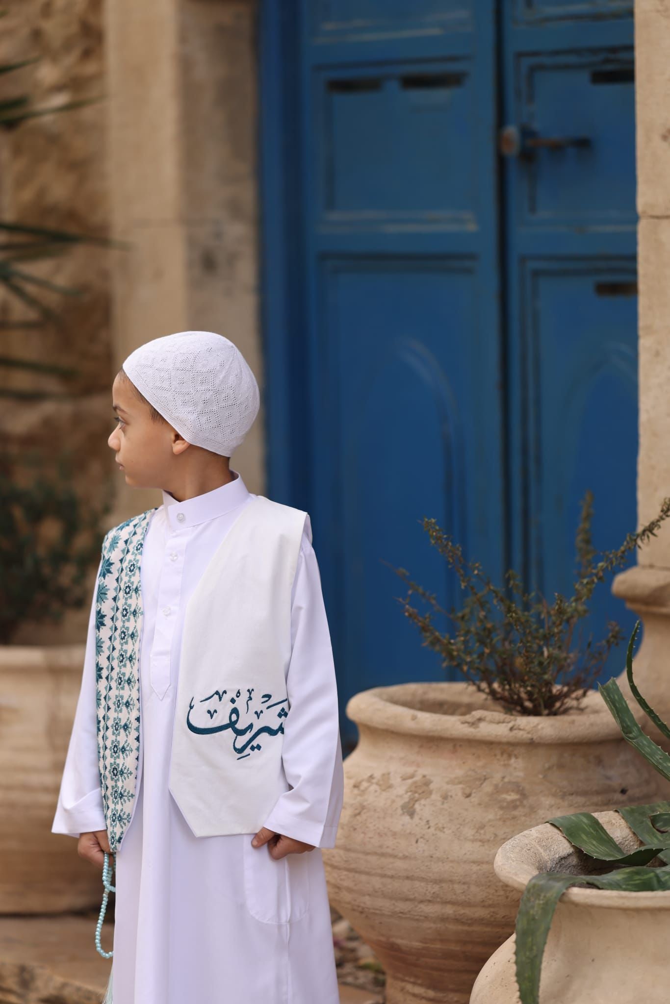 جلبية وڤيست تركواز