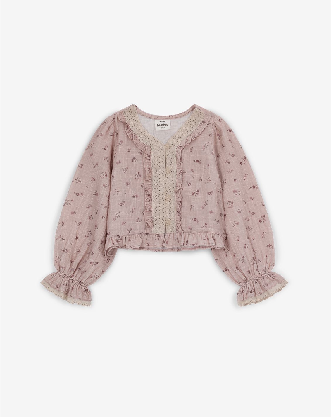 חולצה מכופתרת עם שרוולים ארוכים