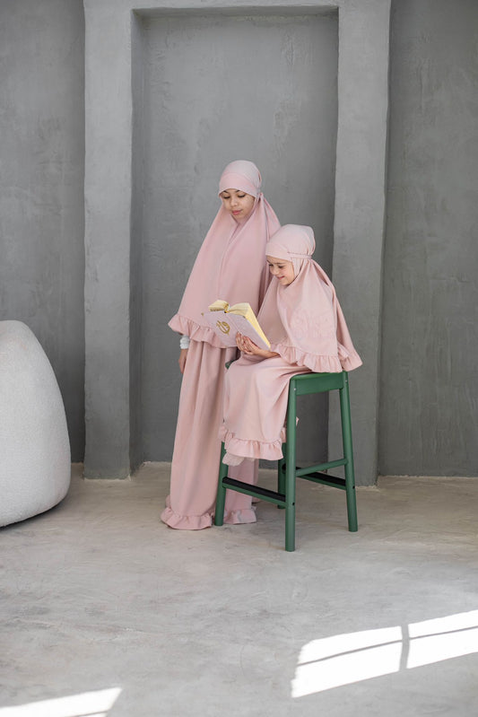 طقم صلاة - اطفال لون زهري