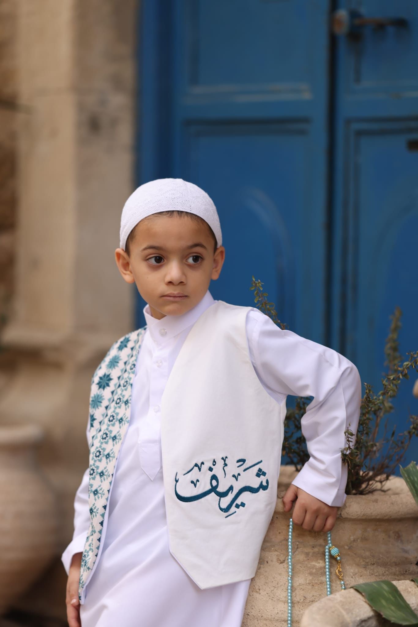 جلبية وڤيست تركواز