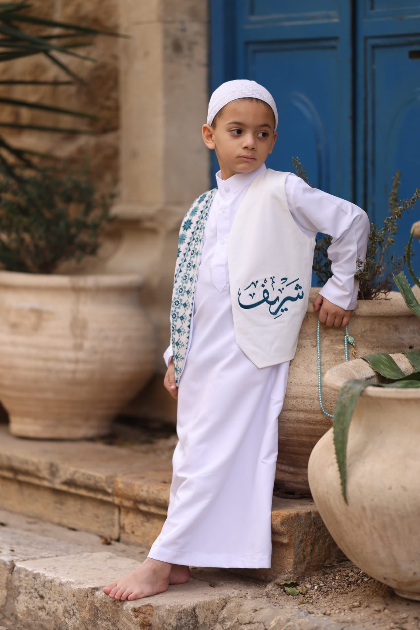 جلبية وڤيست تركواز